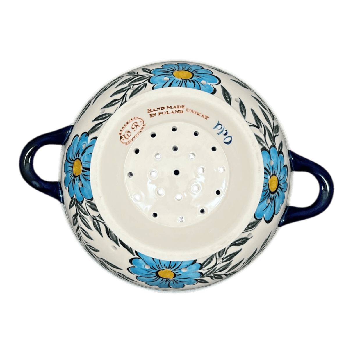 Bowl, Round, Colander/Berry, 7.75", WR (WR62A) in "Baby Blue Bling" by W.R. Ceramika | WR62A-WR32