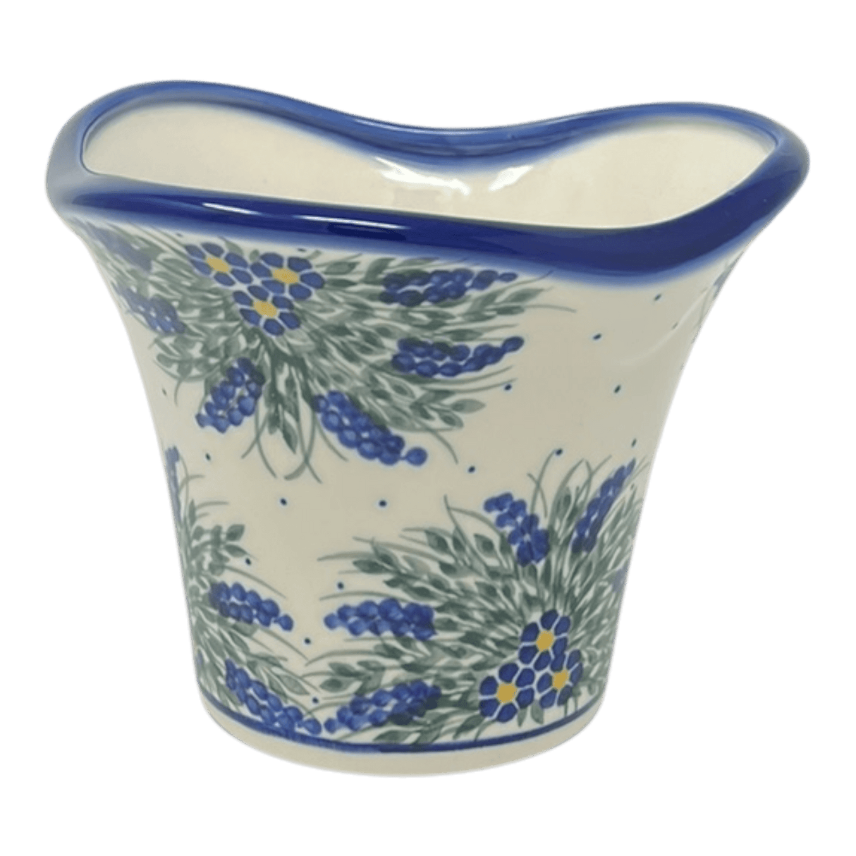 Vase, Garden, 5.5", WR (WR66A) in "Delphinium Spray" by W.R. Ceramika | WR66A-BW3