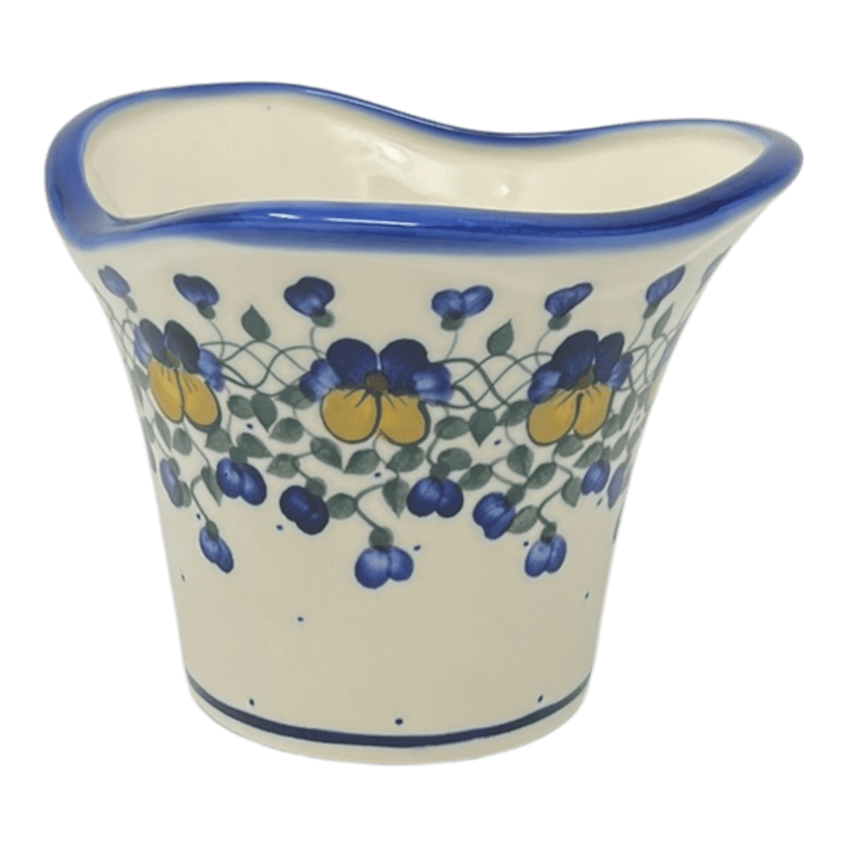 Vase, Garden, 5.5", WR (WR66A) in "Pansy Wreath" by W.R. Ceramika | WR66A-EZ2