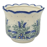 Flower Pot, Scalloped, WR (WR66B) in "Delphinium Spray" by W.R. Ceramika | WR66B-BW3