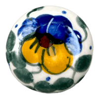A picture of a Polish Pottery WR Drawer Pulls (Pansy Wreath) | WR67A-EZ2 as shown at PolishPotteryOutlet.com/products/drawer-pulls-pansy-wreath-wr67a-ez2