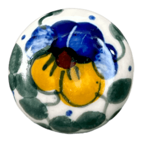 Polish Pottery WR Drawer Pulls (Pansy Wreath) | WR67A-EZ2 Additional Image at PolishPotteryOutlet.com