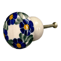 A picture of a Polish Pottery Drawer Pulls (Modern Blue Cascade) | WR67A-GP1 as shown at PolishPotteryOutlet.com/products/drawer-pulls-gp1