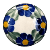 A picture of a Polish Pottery WR Drawer Pulls (Modern Blue Cascade) | WR67A-GP1 as shown at PolishPotteryOutlet.com/products/drawer-pulls-gp1