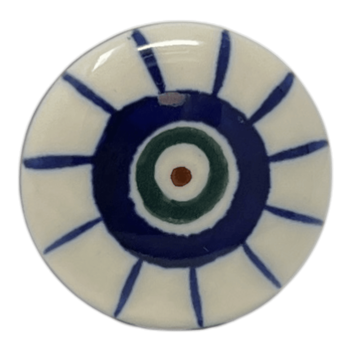 Drawer Pull, 1.25", WR (WR67A) in "Peacock in Line" by W.R. Ceramika | WR67A-SM1