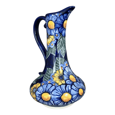 Pitcher, Lotos, 0.8 Liter, WR (WR7E) in "Cobalt Blossoms" by W.R. Ceramika | WR7E-AB5