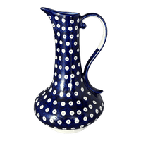 A picture of a Polish Pottery 0.8 Liter Lotos Pitcher (Dot to Dot) | WR7E-SM2 as shown at PolishPotteryOutlet.com/products/0-8-liter-lotos-pitcher-dot-to-dot-wr7e-sm2