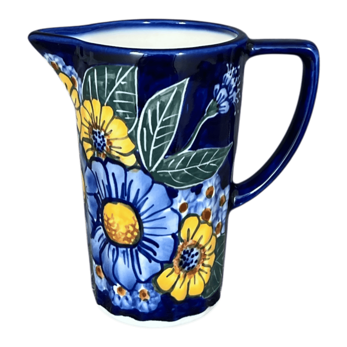 Pitcher, 14 oz, WR (WR7K) in "Cobalt Blossoms" by W.R. Ceramika | WR7K-AB5