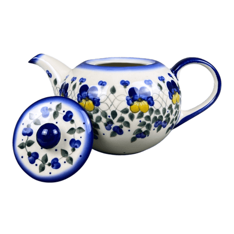 Teapot, 1.2 Liter, WR (WR8C) in "Pansy Wreath" by W.R. Ceramika | WR8C-EZ2