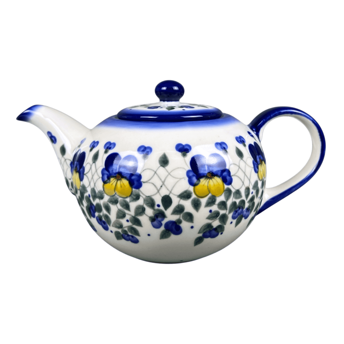 Teapot, 1.2 Liter, WR (WR8C) in "Pansy Wreath" by W.R. Ceramika | WR8C-EZ2