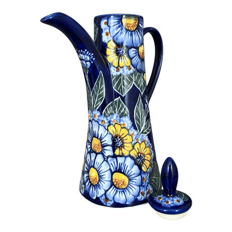 Teapot, 1.1 Liter "Opus", WR (WR8G) in "Cobalt Blossoms" by W.R. Ceramika | WR8G-AB5