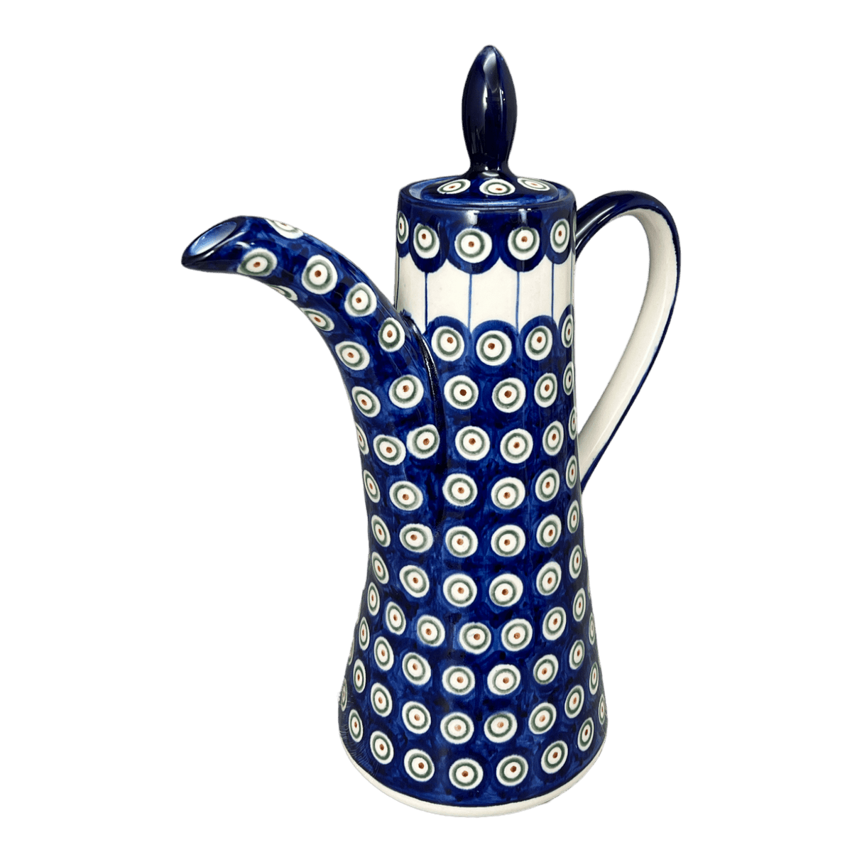 Teapot, 1.1 Liter "Opus", WR (WR8G) in "Peacock in Line" by W.R. Ceramika | WR8G-SM1