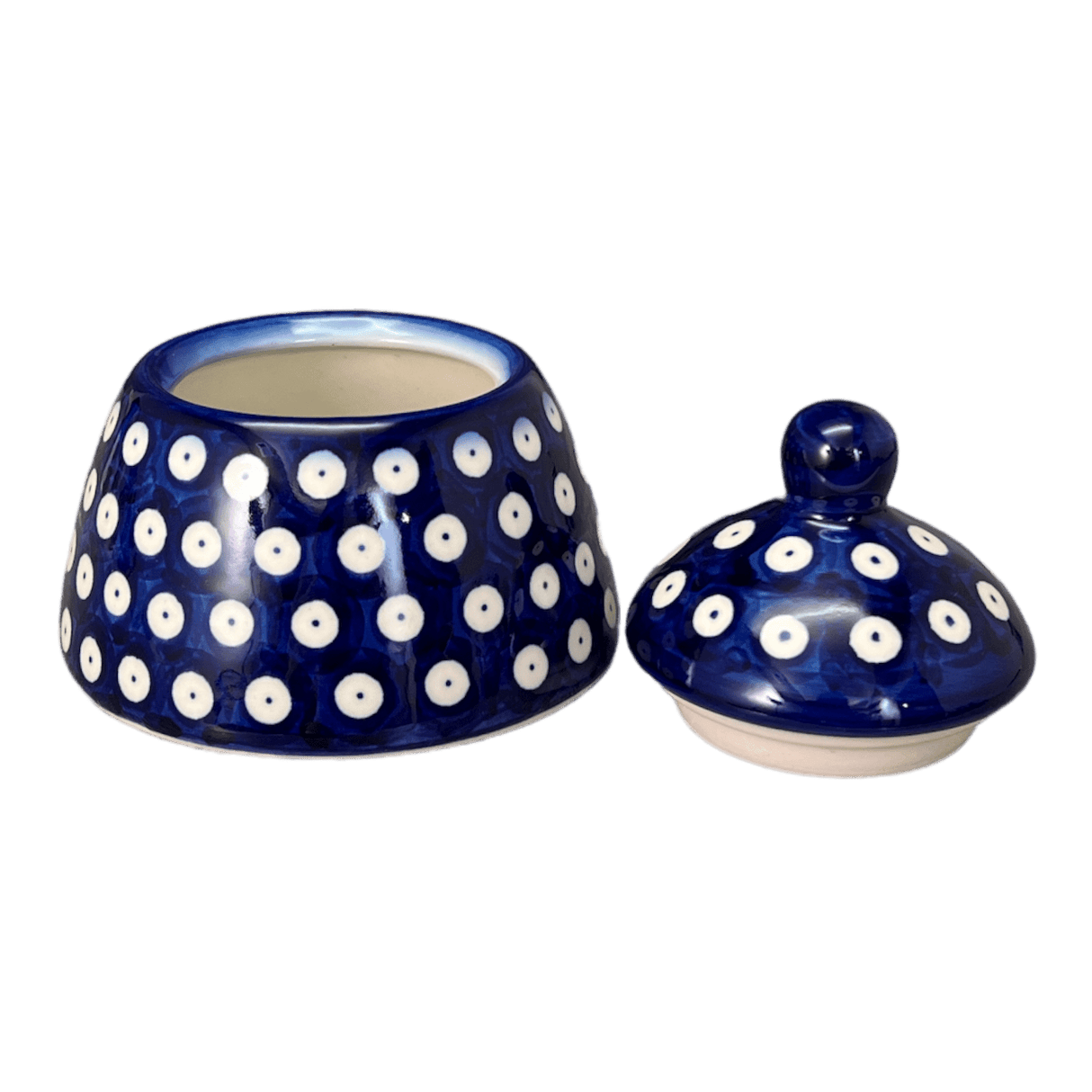 Bowl, Bell-Shaped, Sugar Bowl, 4", WR (WR9A) in "Dot to Dot" by W.R. Ceramika | WR9A-SM2