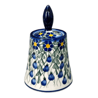 A picture of a Polish Pottery WR Opus Sugar Bowl (Modern Blue Cascade) | WR9D-GP1 as shown at PolishPotteryOutlet.com/products/opus-sugar-bowl-modern-blue-cascade-wr9d-gp1