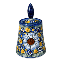 A picture of a Polish Pottery Opus Sugar Bowl (Chamomile) | WR9D-RC4 as shown at PolishPotteryOutlet.com/products/opus-sugar-bowl-chamomile-wr9d-rc4