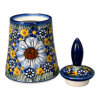 A picture of a Polish Pottery WR Opus Sugar Bowl (Chamomile) | WR9D-RC4 as shown at PolishPotteryOutlet.com/products/opus-sugar-bowl-chamomile-wr9d-rc4