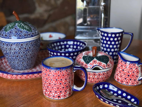 Mug, Straight Mug, 12 oz, WR (WR14E) in "Blazing Starflower" by W.R. Ceramika | WR14E-WR25