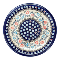 A picture of a Polish Pottery Zaklady 9.5" Plate (Climbing Aster) | Y1001-A1145A as shown at PolishPotteryOutlet.com/products/9-5-round-plate-climbing-aster-y1001-a1145a