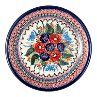 A picture of a Polish Pottery Zaklady 9.5" Plate (Butterfly Bouquet) | Y1001-ART149 as shown at PolishPotteryOutlet.com/products/zaklady-9-5-plate-butterfly-bouquet-y1001-art149