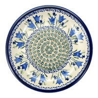 A picture of a Polish Pottery Zaklady 9.5" Plate (Blue Tulips) | Y1001-ART160 as shown at PolishPotteryOutlet.com/products/zaklady-9-5-plate-tulip-blues-y1001-art160