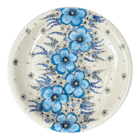 A picture of a Polish Pottery Zaklady 9.5" Plate (Something Blue) | Y1001-ART374 as shown at PolishPotteryOutlet.com/products/9-5-round-plate-something-blue-y1001-art374