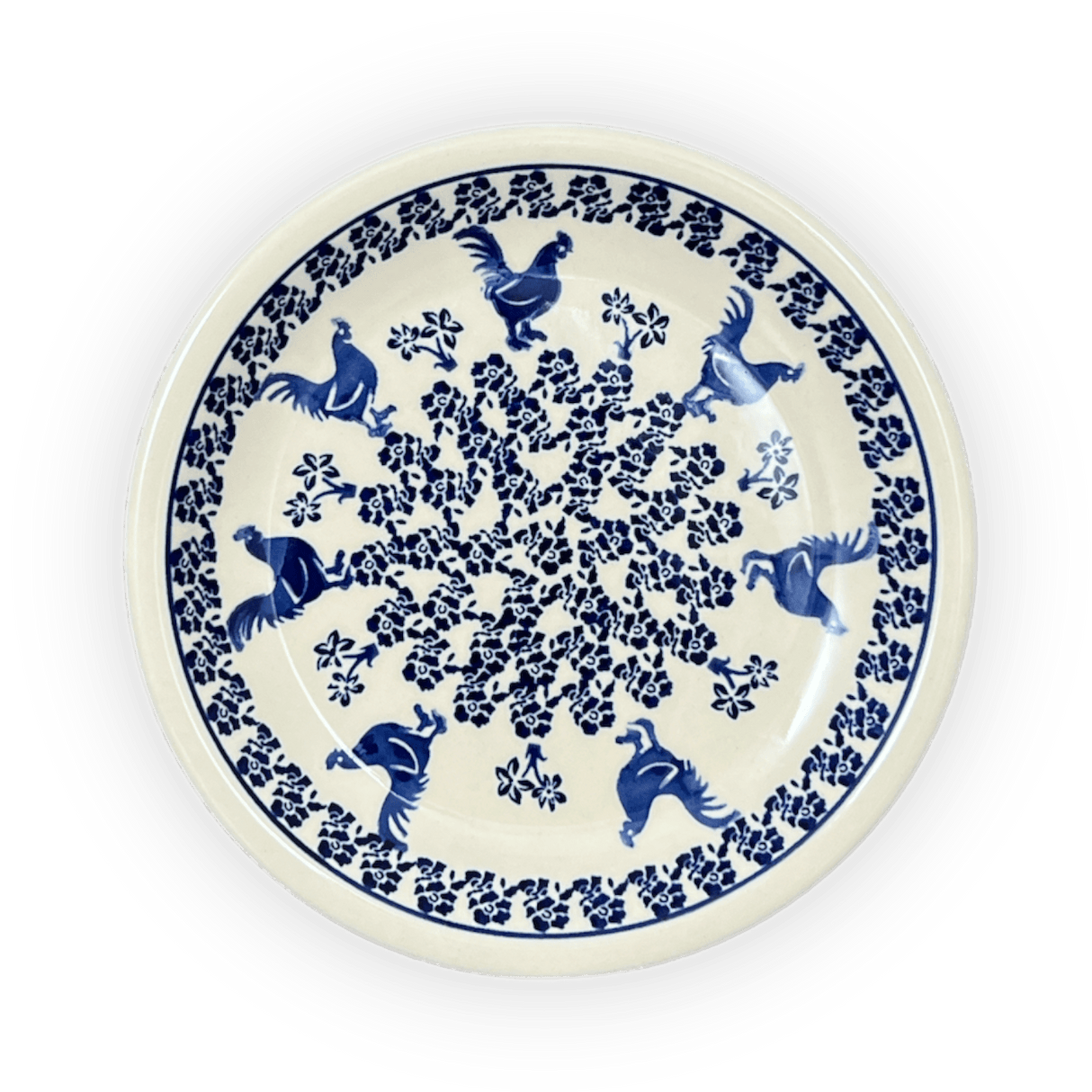 Plate, Round, 9.5" in "Rooster Blues" by Zaklady | Y1001-D1149