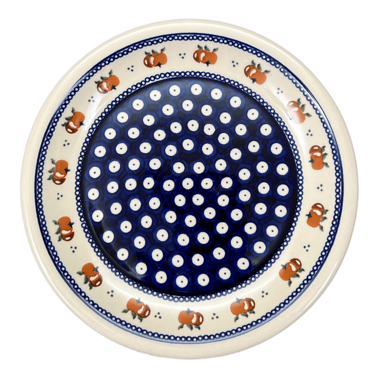 Plate, Round, 9.5" in "Persimmon Dot" by Zaklady | Y1001-D479