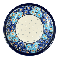 A picture of a Polish Pottery Zaklady 9.5" Plate (Garden Party Blues) | Y1001-DU50 as shown at PolishPotteryOutlet.com/products/zaklady-9-5-plate-garden-party-blues-y1001-du50