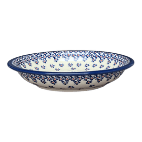 Polish Pottery Zaklady Pasta Bowl (Falling Blue Daisies) | Y1002A-A882A Additional Image at PolishPotteryOutlet.com