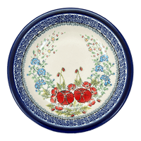 A picture of a Polish Pottery Zaklady Pasta Bowl (Floral Crescent) | Y1002A-ART237 as shown at PolishPotteryOutlet.com/products/9-pasta-bowl-floral-crescent-y1002a-art237