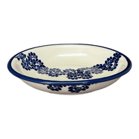 A picture of a Polish Pottery Zaklady Pasta Bowl (Blue Floral Vines) | Y1002A-D1210A as shown at PolishPotteryOutlet.com/products/soup-plate-blue-floral-vines-y1002a-d1210a