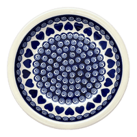 A picture of a Polish Pottery Zaklady Pasta Bowl (Swirling Hearts) | Y1002A-D467 as shown at PolishPotteryOutlet.com/products/9-pasta-bowl-swirling-hearts-y1002a-d467