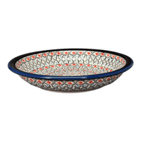 A picture of a Polish Pottery Bowl, Round, Pasta, 9" in "Beaded Turquoise" by Zaklady | Y1002A-DU203 as shown at PolishPotteryOutlet.com/products/zaklady-soup-plate-beaded-turquoise-y1002a-du203