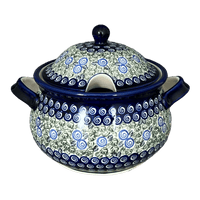 A picture of a Polish Pottery Zaklady 3 Liter Soup Tureen (Spring Swirl) | Y1004-A1073A as shown at PolishPotteryOutlet.com/products/3-liter-soup-tureen-spring-swirl-y1004-a1073a