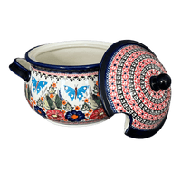 A picture of a Polish Pottery Zaklady 3 Liter Soup Tureen (Butterfly Bouquet) | Y1004-ART149 as shown at PolishPotteryOutlet.com/products/3-liter-soup-tureen-butterfly-bouquet-y1004-art149