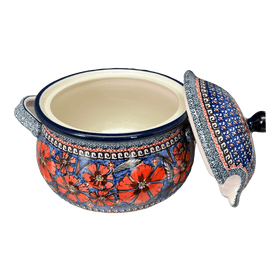 Polish Pottery 3 Liter Soup Tureen (Exotic Reds) | Y1004-ART150 Additional Image at PolishPotteryOutlet.com