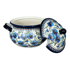 Polish Pottery 3 Liter Soup Tureen (Pansies in Bloom) | Y1004-ART277 Additional Image at PolishPotteryOutlet.com