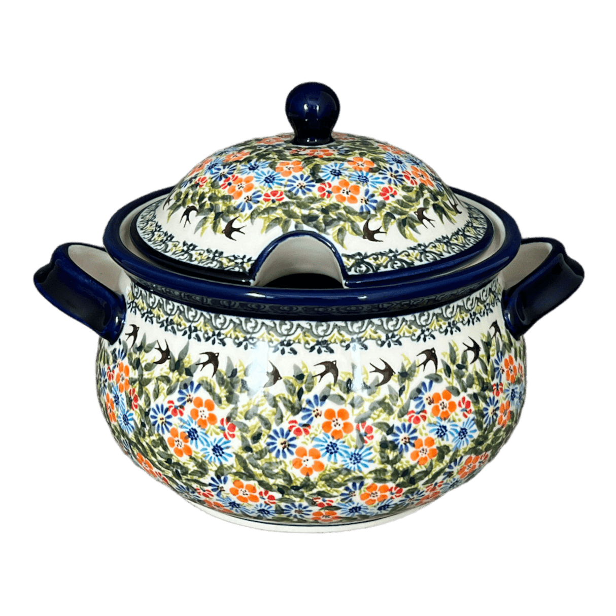 Soup Tureen, 3 Liter in "Floral Swallows" by Zaklady | Y1004-DU182