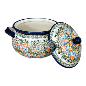 Polish Pottery 3 Liter Soup Tureen (Floral Swallows) | Y1004-DU182 Additional Image at PolishPotteryOutlet.com
