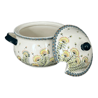 A picture of a Polish Pottery Zaklady 3 Liter Soup Tureen (Dandelions) | Y1004-DU201 as shown at PolishPotteryOutlet.com/products/3-liter-soup-tureen-dandelions-y1004-du201