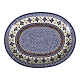 Platter, Oval, 13.5" x 10.5",  Zaklady (Y1007) in "Blue Mosaic Flower" by Zaklady | Y1007-A221A