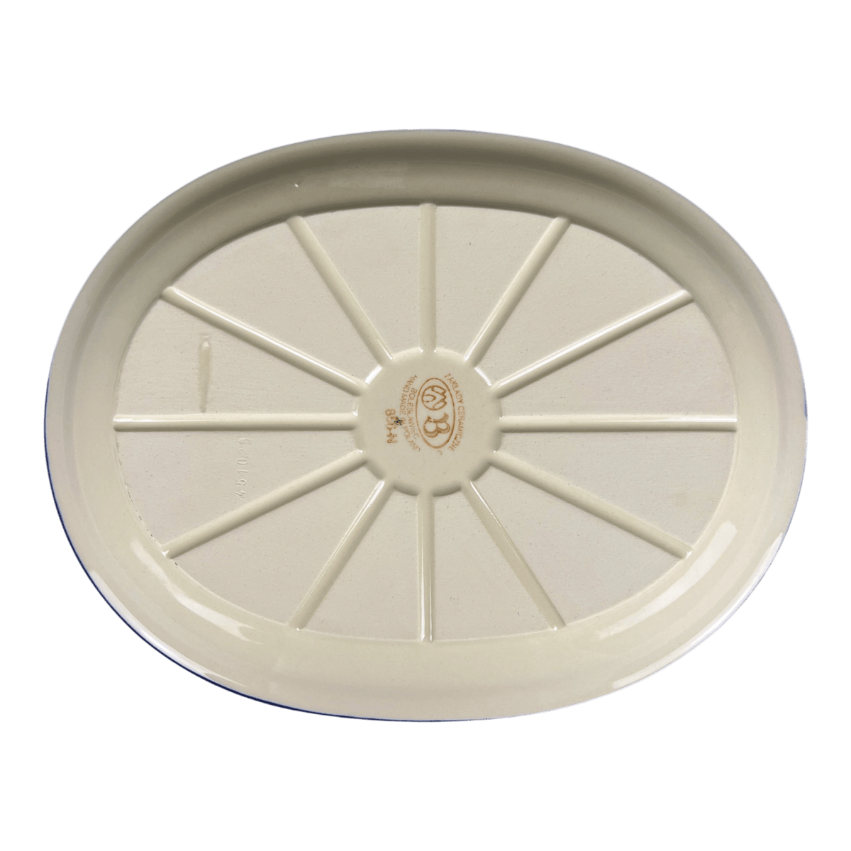 Platter, Oval, 13.5" x 10.5",  Zaklady (Y1007) in "Blue Mosaic Flower" by Zaklady | Y1007-A221A
