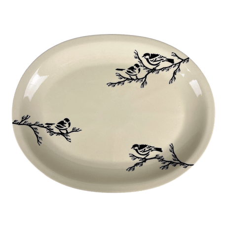 Platter, Oval, 13.5" x 10.5",  Zaklady (Y1007) in "Birds on a Branch" by Zaklady | Y1007-D1213