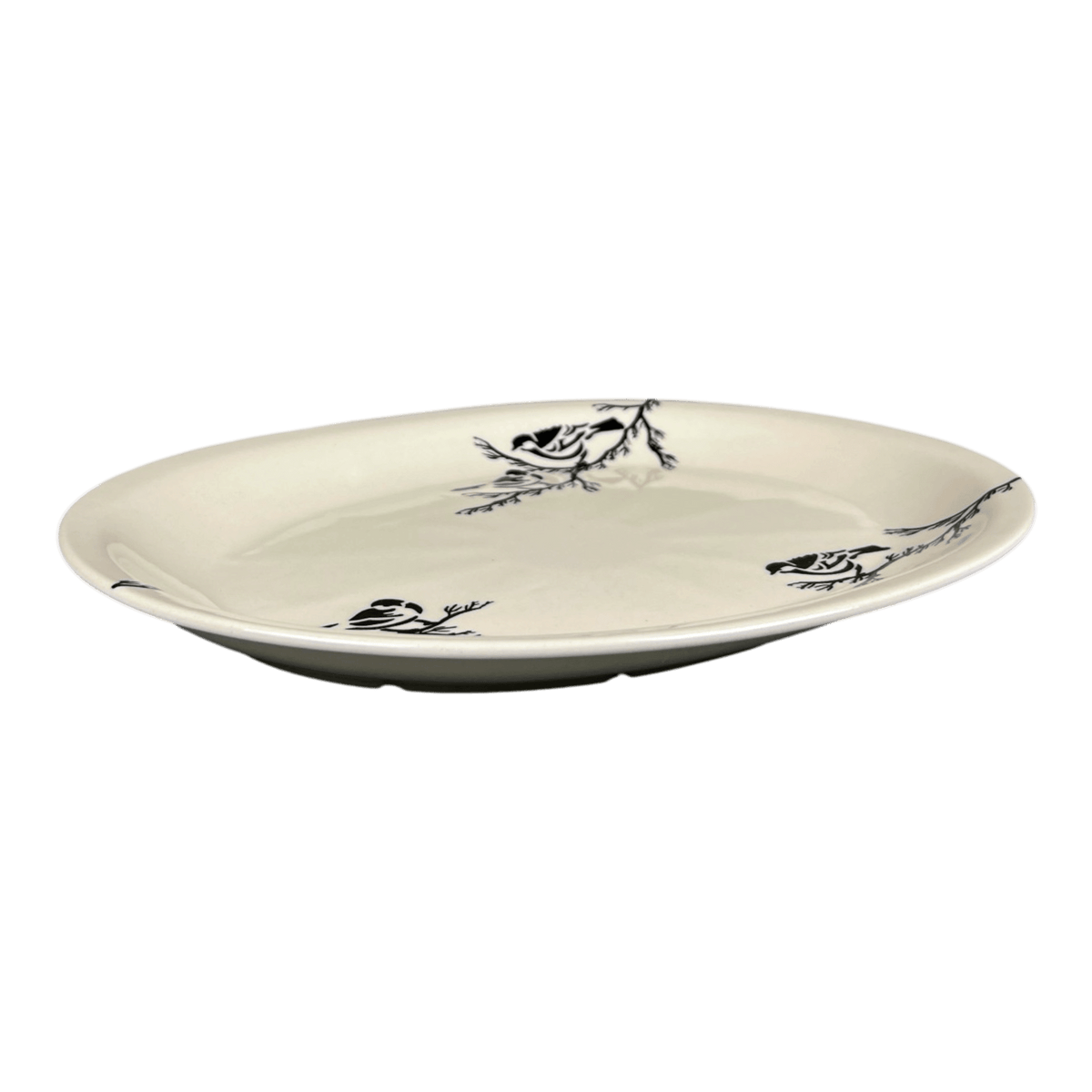 Platter, Oval, 13.5" x 10.5",  Zaklady (Y1007) in "Birds on a Branch" by Zaklady | Y1007-D1213