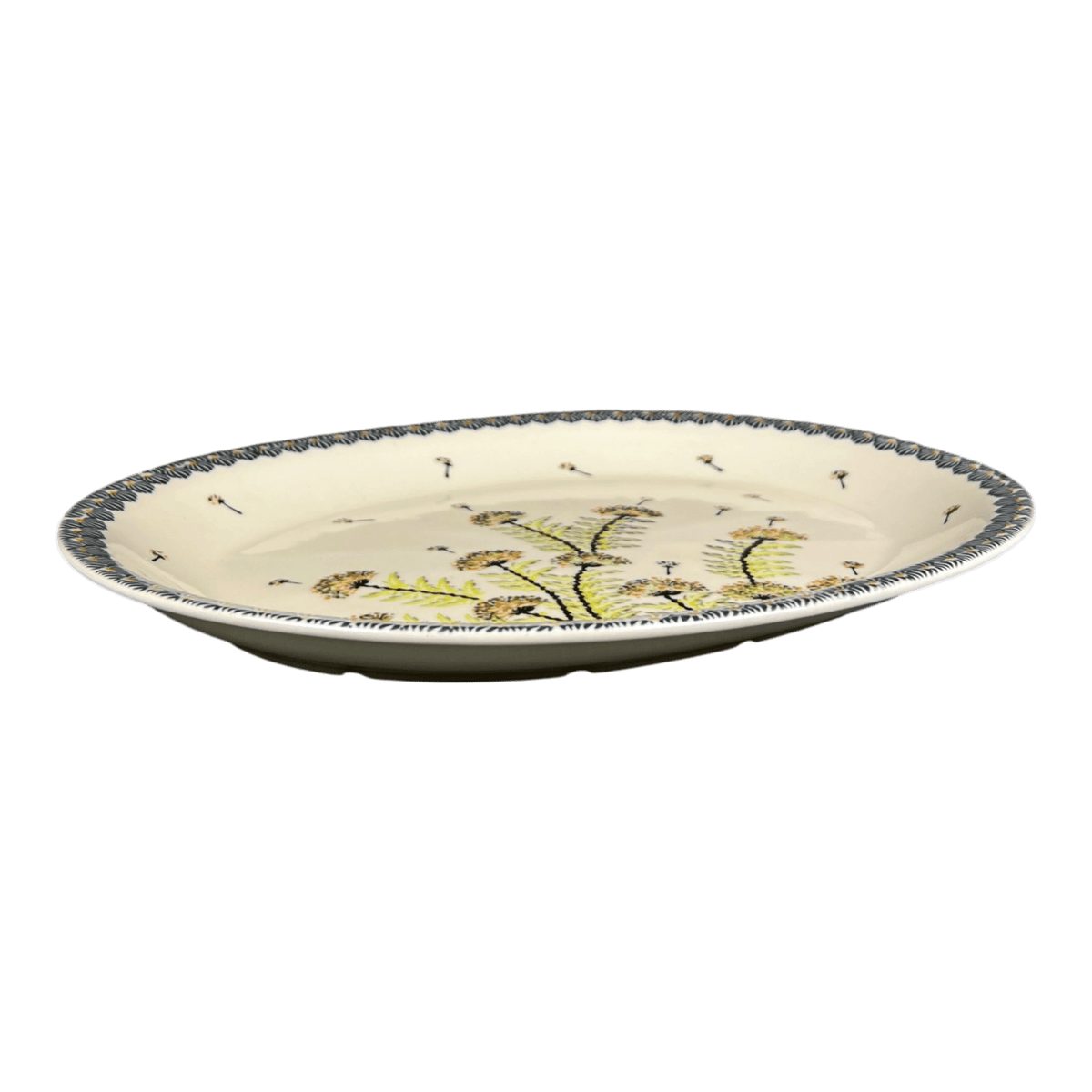 Platter, Oval, 13.5" x 10.5",  Zaklady (Y1007) in "Dandelions" by Zaklady | Y1007-DU201