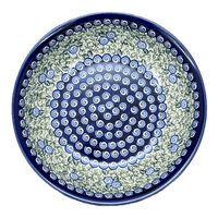 A picture of a Polish Pottery Zaklady 10" Shallow Serving Bowl (Spring Swirl) | Y1013A-A1073A as shown at PolishPotteryOutlet.com/products/10-shallow-serving-bowl-spring-swirl-y1013a-a1073a