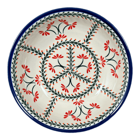 Polish Pottery Zaklady 10" Shallow Serving Bowl (Scarlet Stitch) | Y1013A-A1158A Additional Image at PolishPotteryOutlet.com