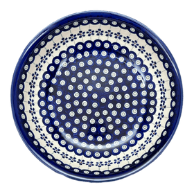 Polish Pottery Zaklady 10" Shallow Serving Bowl (Petite Floral Peacock) | Y1013A-A166A Additional Image at PolishPotteryOutlet.com