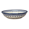 Polish Pottery Zaklady 10" Shallow Serving Bowl (Falling Blue Daisies) | Y1013A-A882A at PolishPotteryOutlet.com