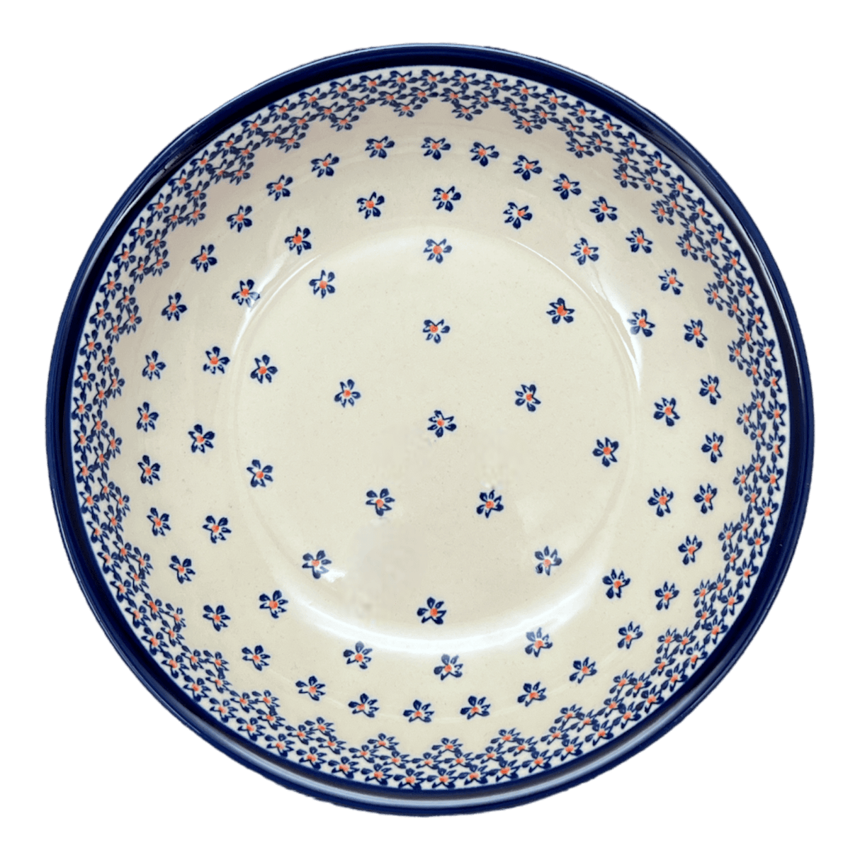 Bowl, Round, Shallow, 10" in "Falling Blue Daisies" by Zaklady | Y1013A-A882A